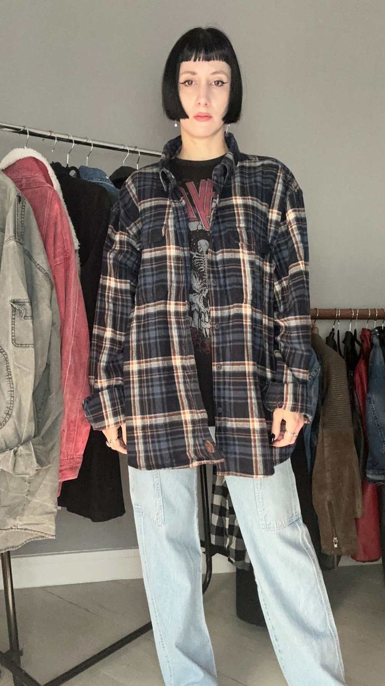 Camicia tartan blu