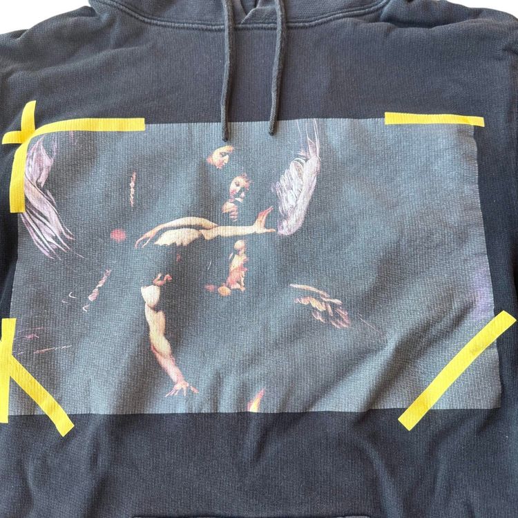 Off-White Black Yellow Caravaggio Hoodie image 2