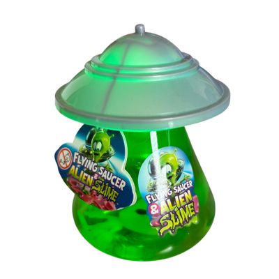 Light Up Flying Saucer Alien Slime - Green