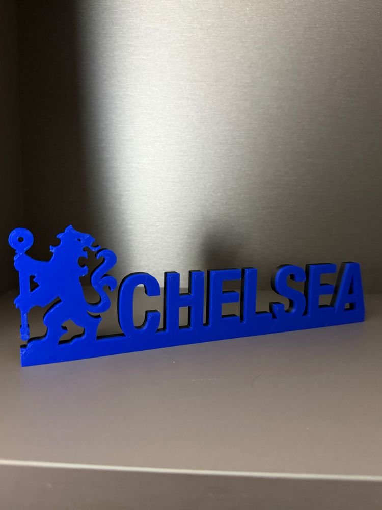 Figurka Chelsea FC Napis Druk 3D Niebieska 2