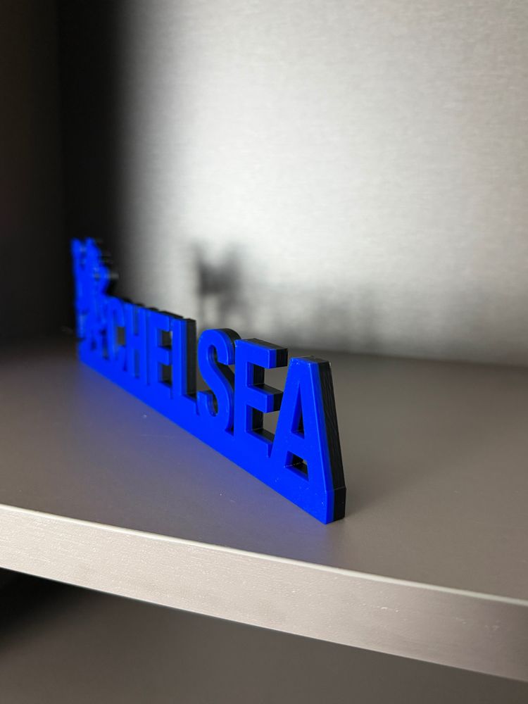 Figurka Chelsea FC Napis Druk 3D Niebieska 4