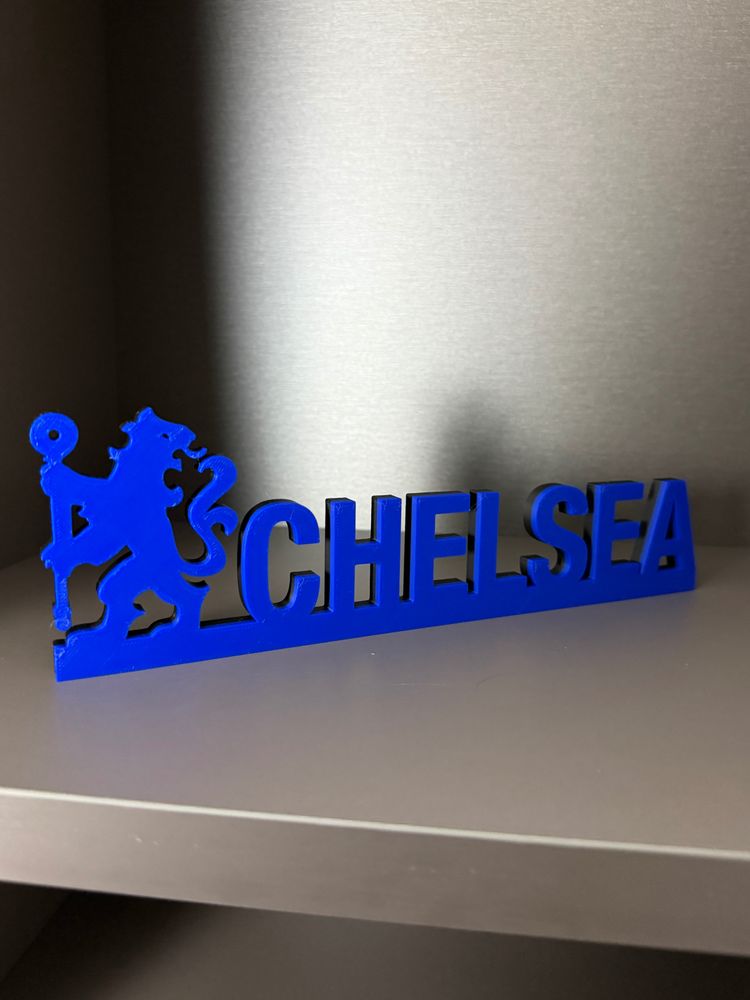 Figurka Chelsea FC Napis Druk 3D Niebieska