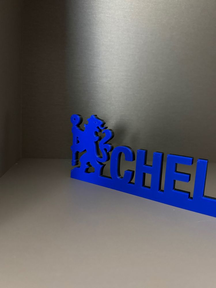 Figurka Chelsea FC Napis Druk 3D Niebieska 5
