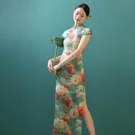 Floral Cheongsam Dress obraz 1