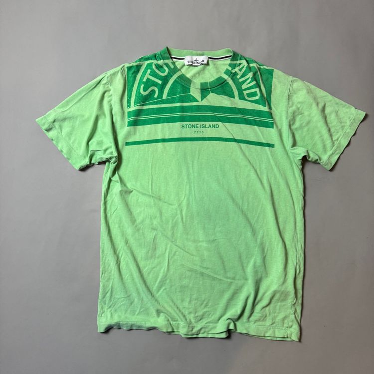 Stone Island Green Logo Print T-shirt - Large