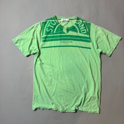 Stone Island Green Logo Print T-shirt - Large