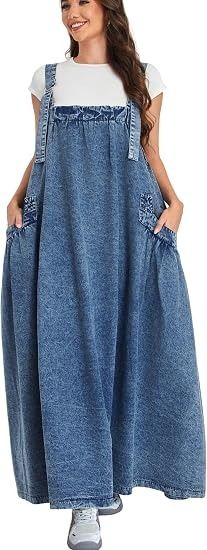 Immagine di Blue Denim Overall Dress 4