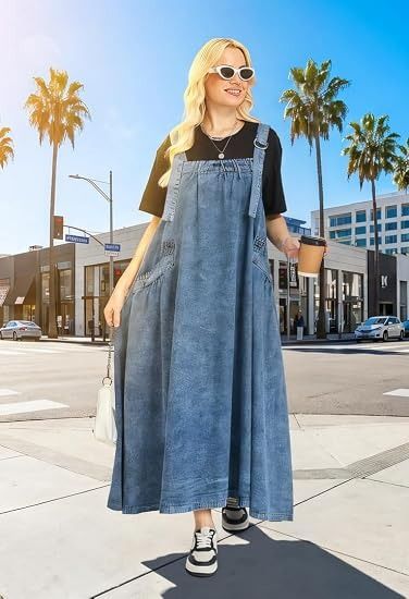 Blue Denim Overall Dress image 1
