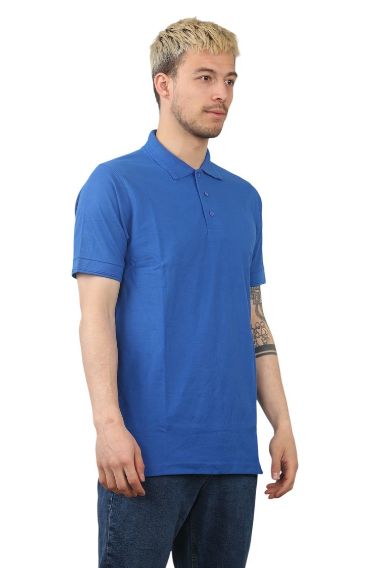 blue polo shirt image 2