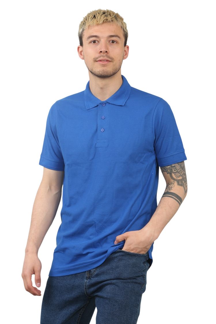 blue polo shirt image 4