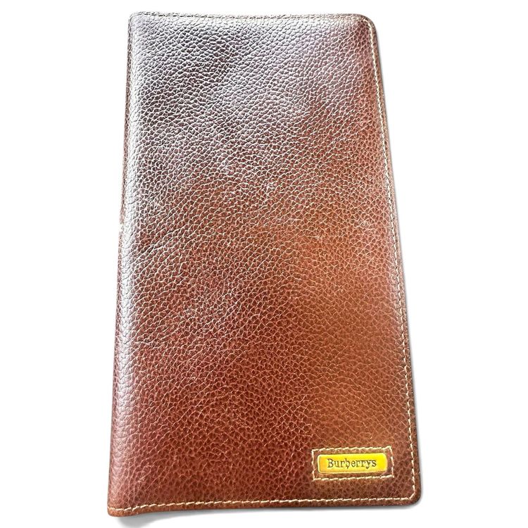 Vintage Burberrys Long Wallet / Companion in Brown Leather & Nova Check pattern image 1