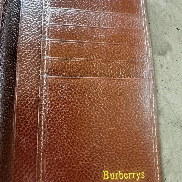 Vintage Burberrys Long Wallet / Companion in Brown Leather & Nova Check pattern image 2