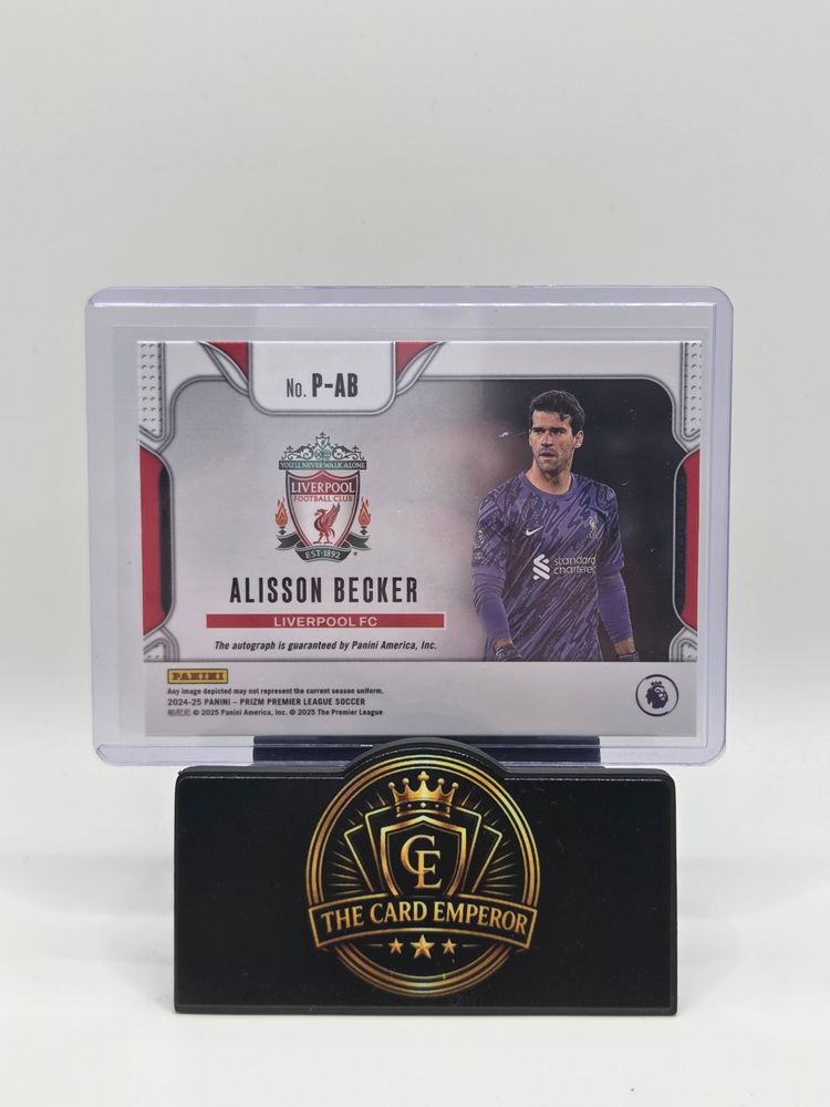 Alisson Becker (Liverpool) Autographed Card Prizm Premier League 2024-2025 image 2