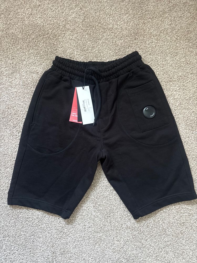 Black CP company jogger shorts