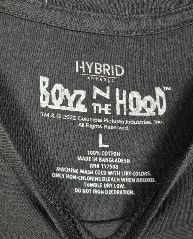 Boyz N The Hood Hybrid Apparel T Shirt Large Black Ice Cube Rap Graphic Tee image 3