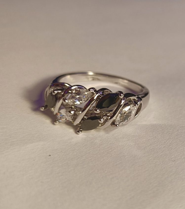 Silver-Tone Multi-Stone Cluster Ring 4