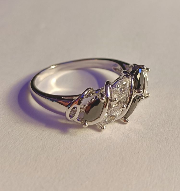 Silver-Tone Multi-Stone Cluster Ring 5