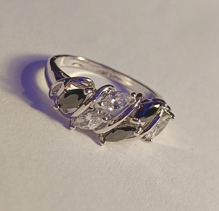 Silver-Tone Multi-Stone Cluster Ring 3