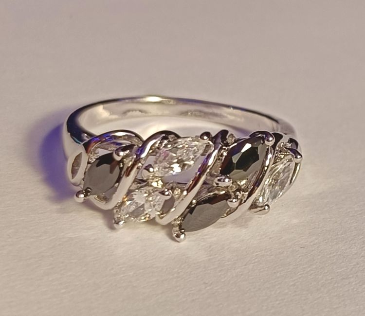Silver-Tone Multi-Stone Cluster Ring