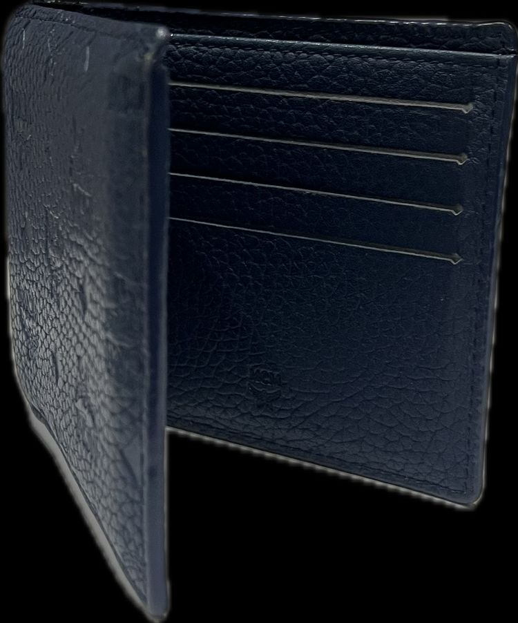 MCM Monogram Bifold Wallet Navy image 3