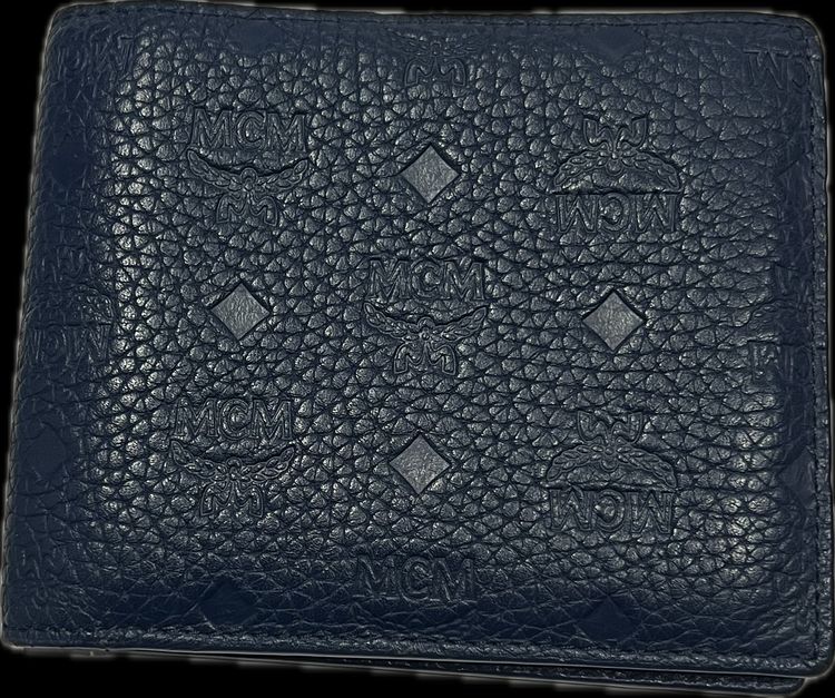 MCM Monogram Bifold Wallet Navy image 1