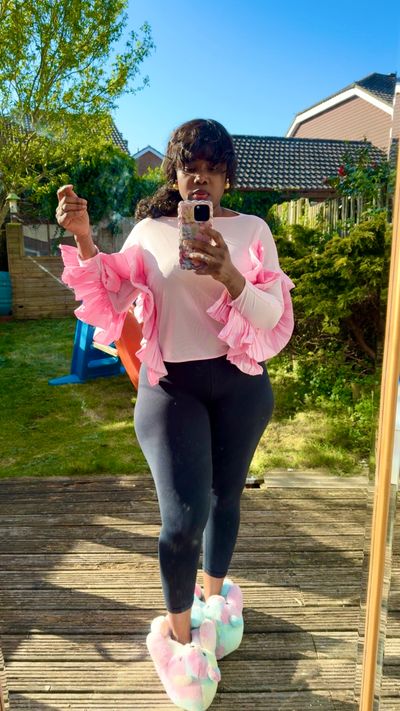 Pink Ruffle Sleeve Top