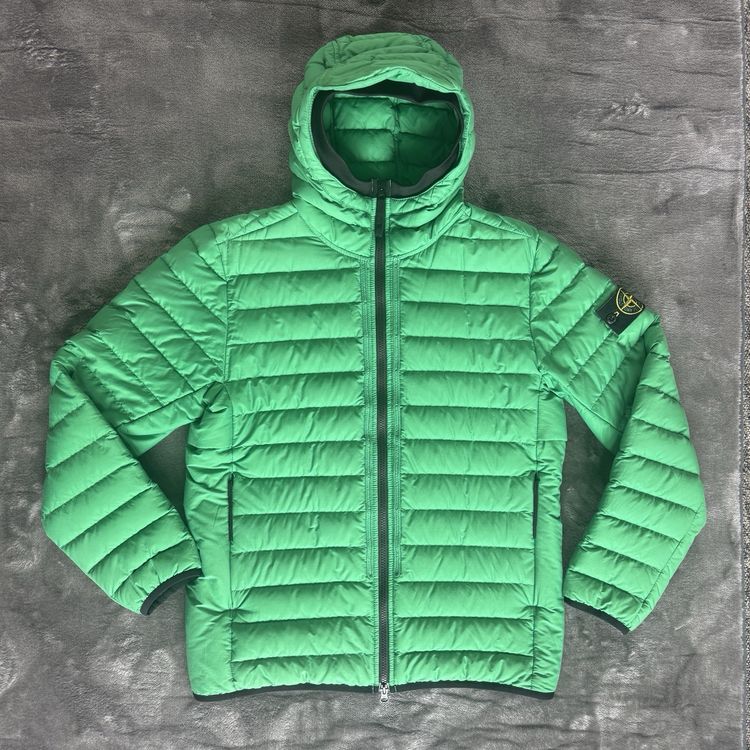 Authentic Stone Island Green 0-Cotton/R-Nylon Tela Down Jacket - Medium