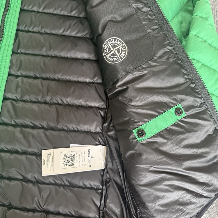 Authentic Stone Island Green 0-Cotton/R-Nylon Tela Down Jacket - Medium imagen 8