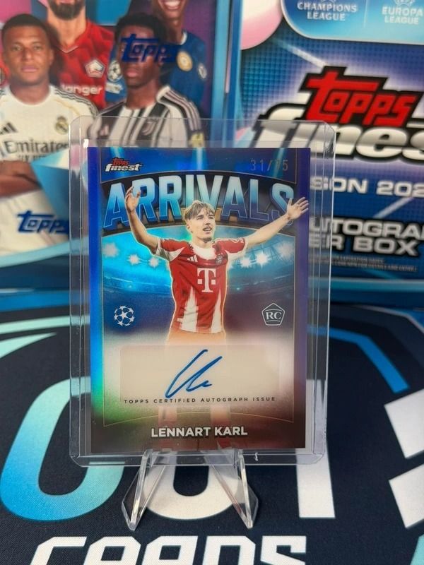 Lennart Karl Arrivals Auto /75 Topps Finest 25/26