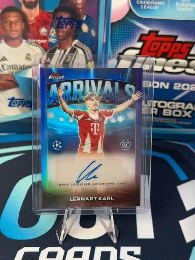Lennart Karl Arrivals Auto /75 Topps Finest 25/26