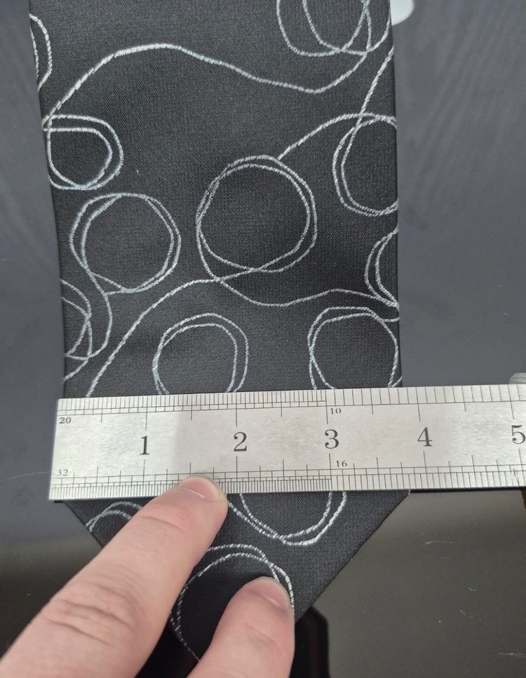 Burton Mens Tie Regular Width Black Grey Swirl Pattern Formal Suit Wedding Work image 6