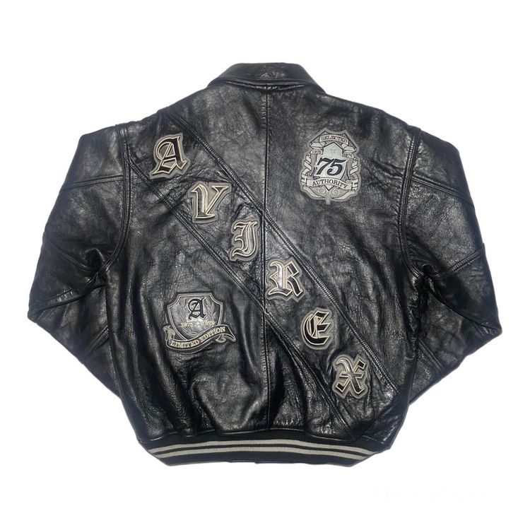Avirex Vintage avirex leather jacket limited edition anniversary leather varsity jacket product image