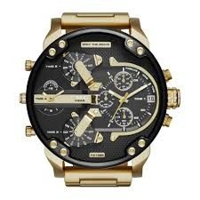diesel Gold-Tone Men'S Wristwatch With Black Dial