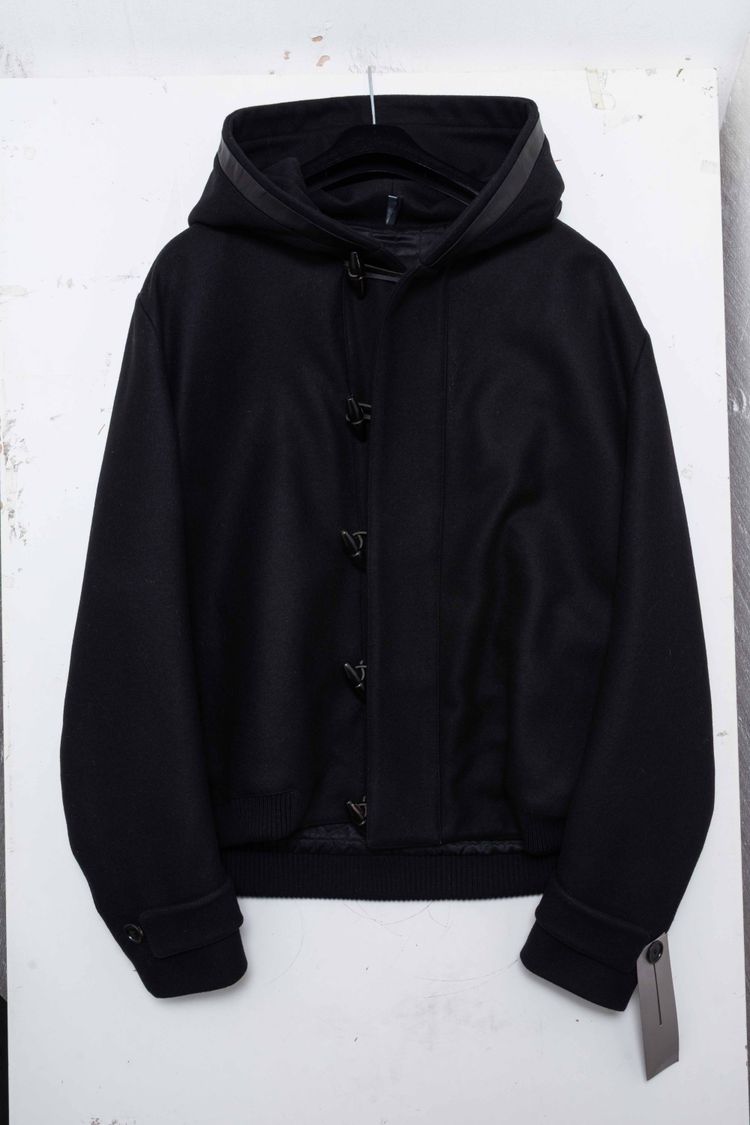Dior Homme Wool & Lambskin Hooded Duffle Bomber Jacket image 1