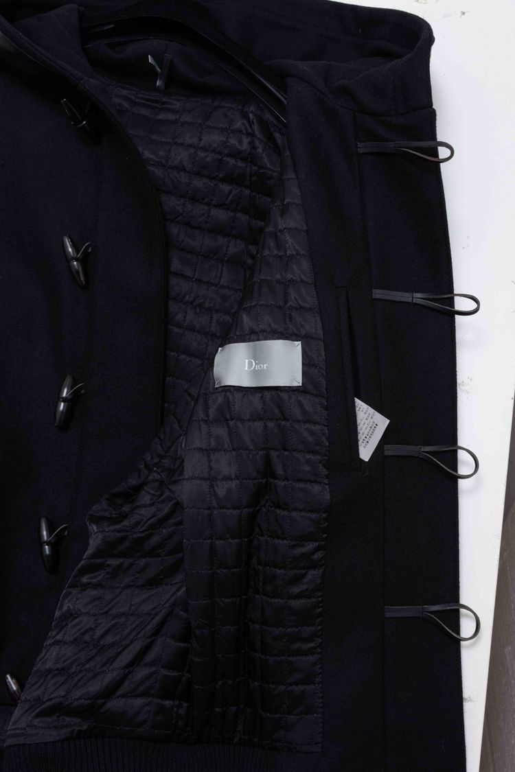 Dior Homme Wool & Lambskin Hooded Duffle Bomber Jacket image 7