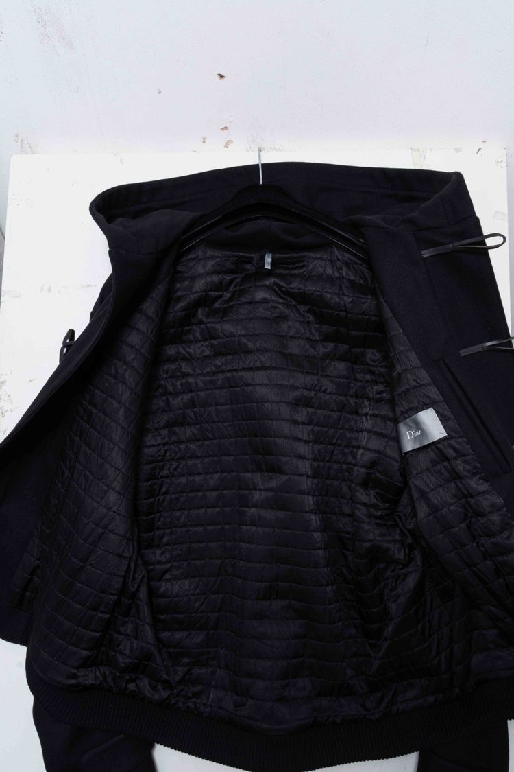 Dior Homme Wool & Lambskin Hooded Duffle Bomber Jacket image 19
