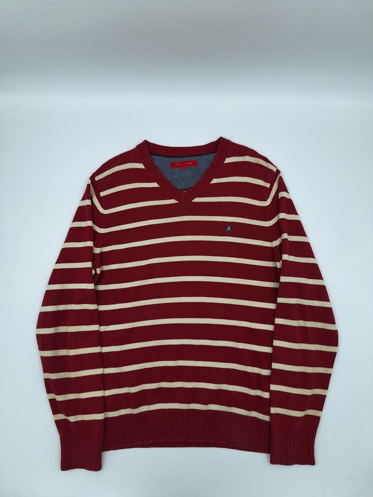 Tommy Hilfiger Tommy Hilfiger Striped V-Neck Sweater size L product image