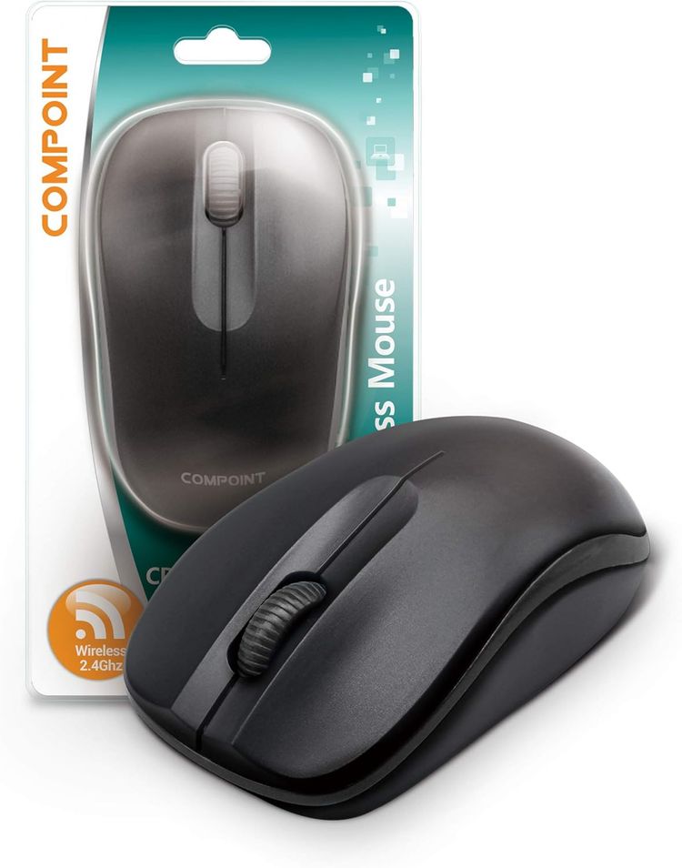 Other Wireless Mouse with Mini USB Receiver - Optical Cordless Mouse for Laptop, Computer, Macbook, Gaming, Working - 2.4Ghz Small Silent Black Portable Mouse Up To 10m with USB Adaptor product image
