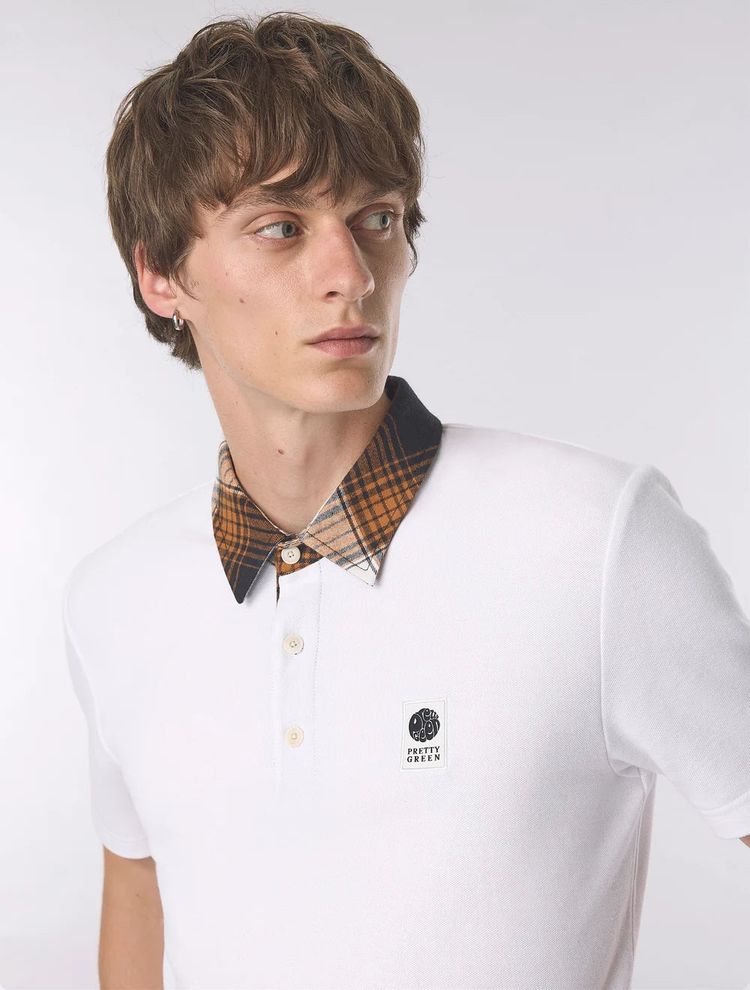 Pretty Green Strobe Polo Shirt White 2