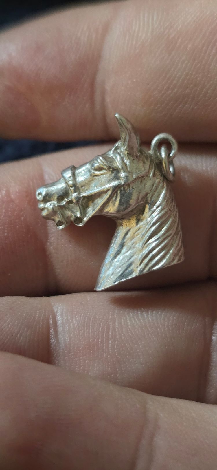 £30). 925 sterling silver heavy Horse Head Pendant Charm
