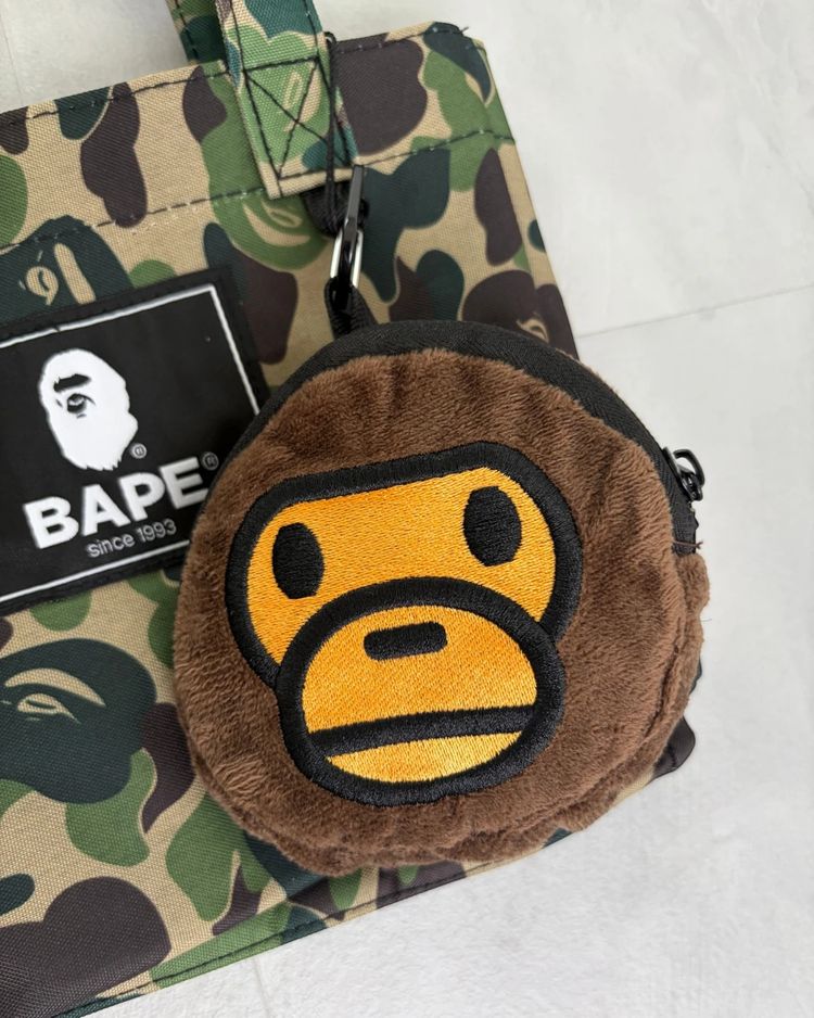 BAPE 2 In 1 Green Camo Mini Tote Bag With Baby Milo Shopping Bag - (NEW) image 2
