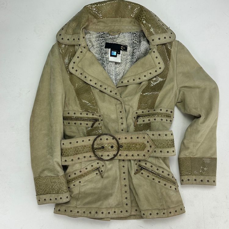 Roberto cavalli suede jacket with buckle 