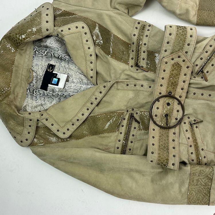 Roberto cavalli suede jacket with buckle  2