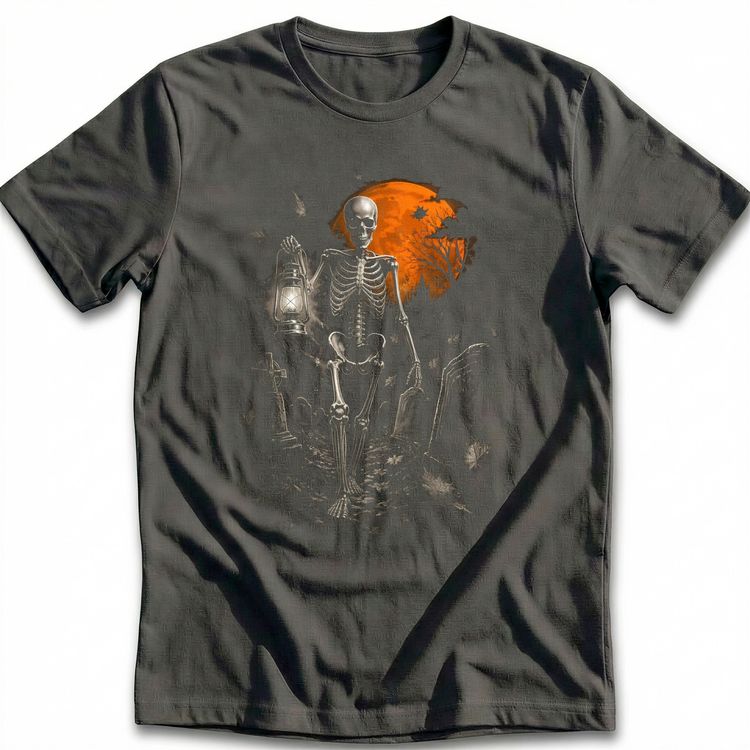 Skeleton Graveyard Orange T-Shirt EU 5