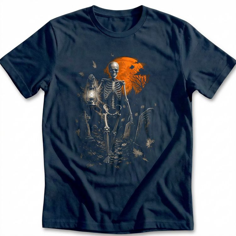 Skeleton Graveyard Orange T-Shirt EU