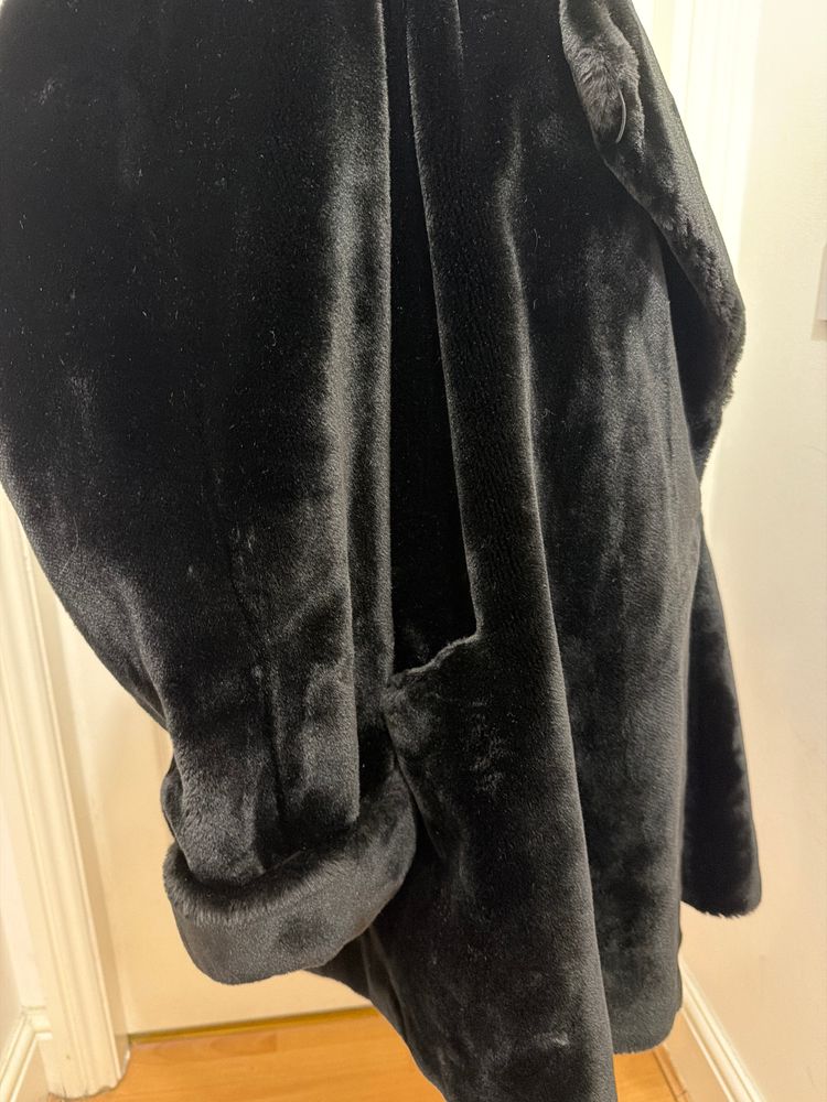 Black Faux Fur Coat image 4