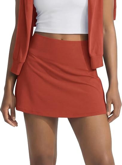 Rust Red Athletic Skort With Side Pocket image 5