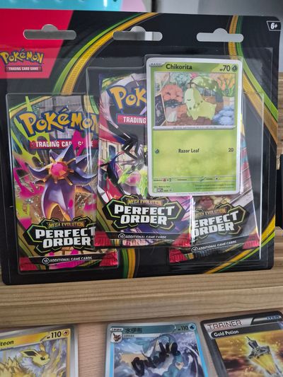 Pokémon Trading Card Game Perfect Order Booster Pack Set With Chikorita Card