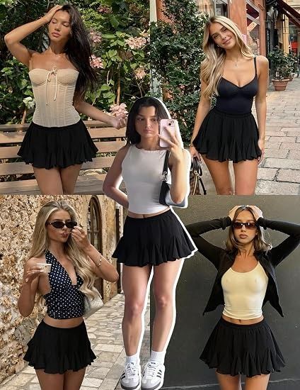 Black Layered Mini Skirt 3