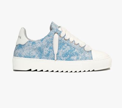 Blue And White Low-Top Sneakers